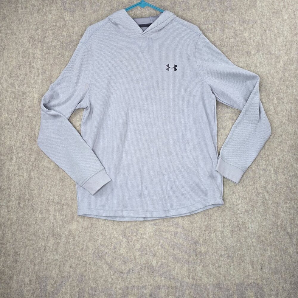 Under Armour Mens ColdGear Gray Long Sleeve Mesh Hoodie Size M